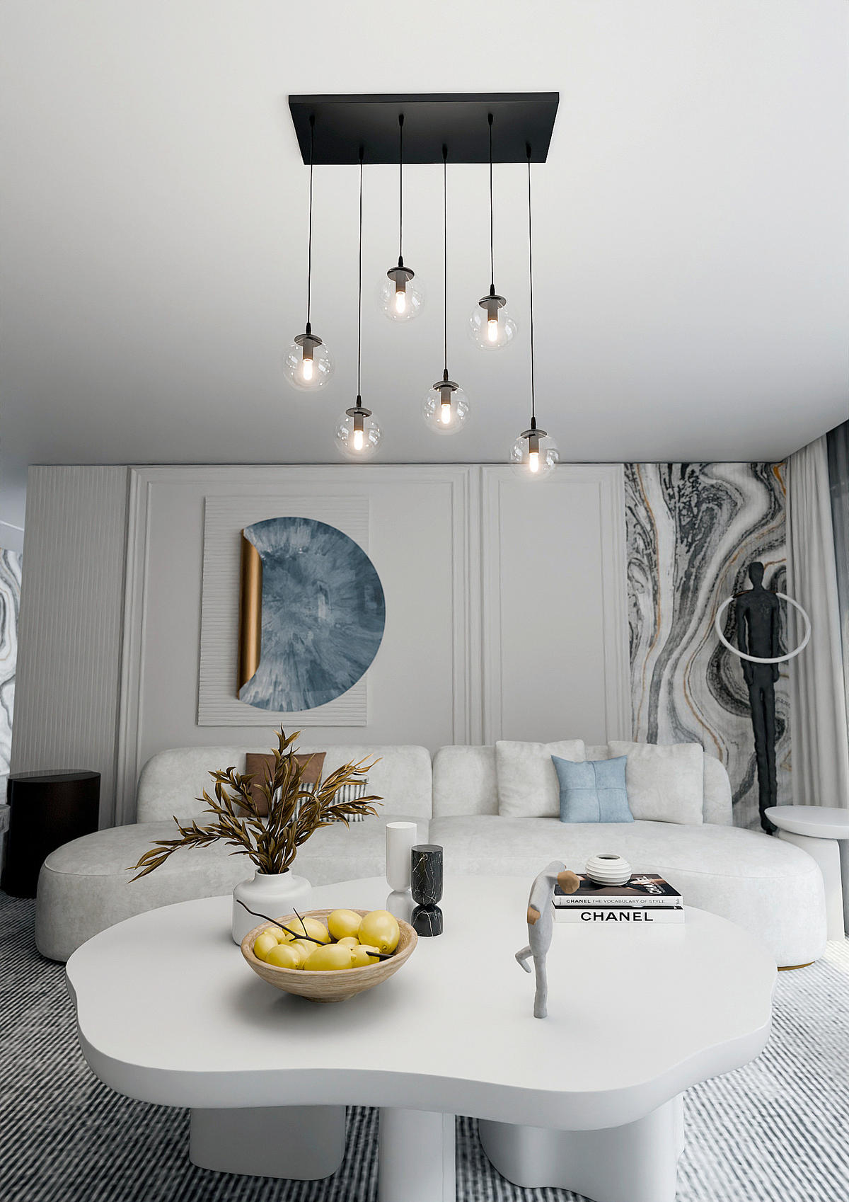 HÄNGELEUCHTE  70/22/120 cm    - Schwarz, KONVENTIONELL, Glas/Metall (70/22/120cm)