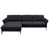 ECKSOFA in Velours Anthrazit  179/306 cm  - Anthrazit/Schwarz, Design, Textil/Metall (179/306cm) - Beldomo System