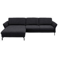 ECKSOFA in Velours Anthrazit  - Anthrazit/Schwarz, Design, Textil/Metall (179/306cm) - Beldomo System