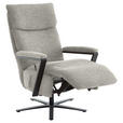 RELAXSESSEL in Textil Hellgrau  - Hellgrau/Schwarz, Design, Textil/Metall (68/117/85cm) - Cantus