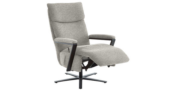 RELAXSESSEL in Textil Hellgrau - Hellgrau/Schwarz, Design, Textil/Metall (68/117/85cm) - Cantus