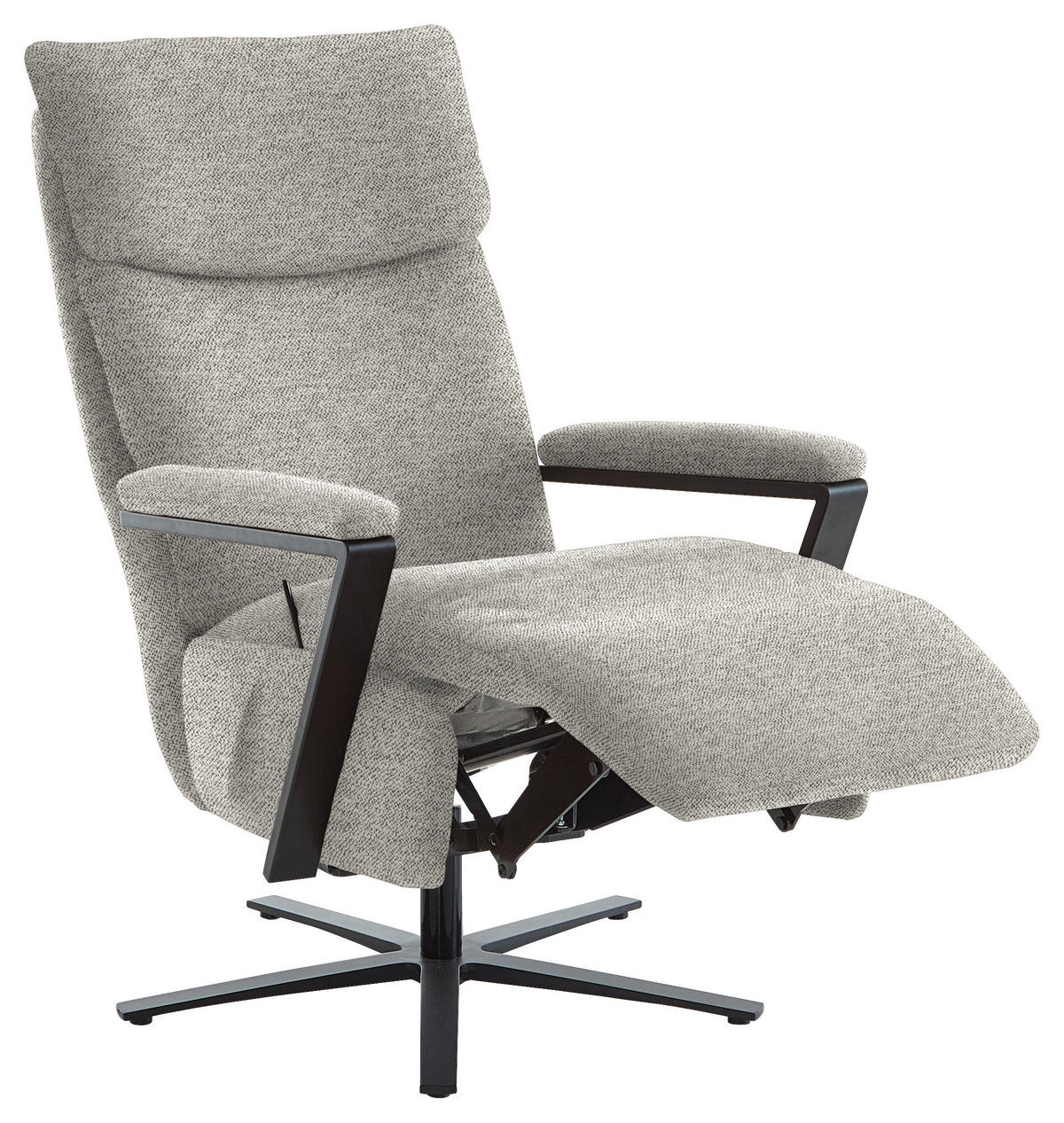 RELAXSESSEL in Textil Hellgrau  - Hellgrau/Schwarz, Design, Textil/Metall (68/117/85cm) - Cantus
