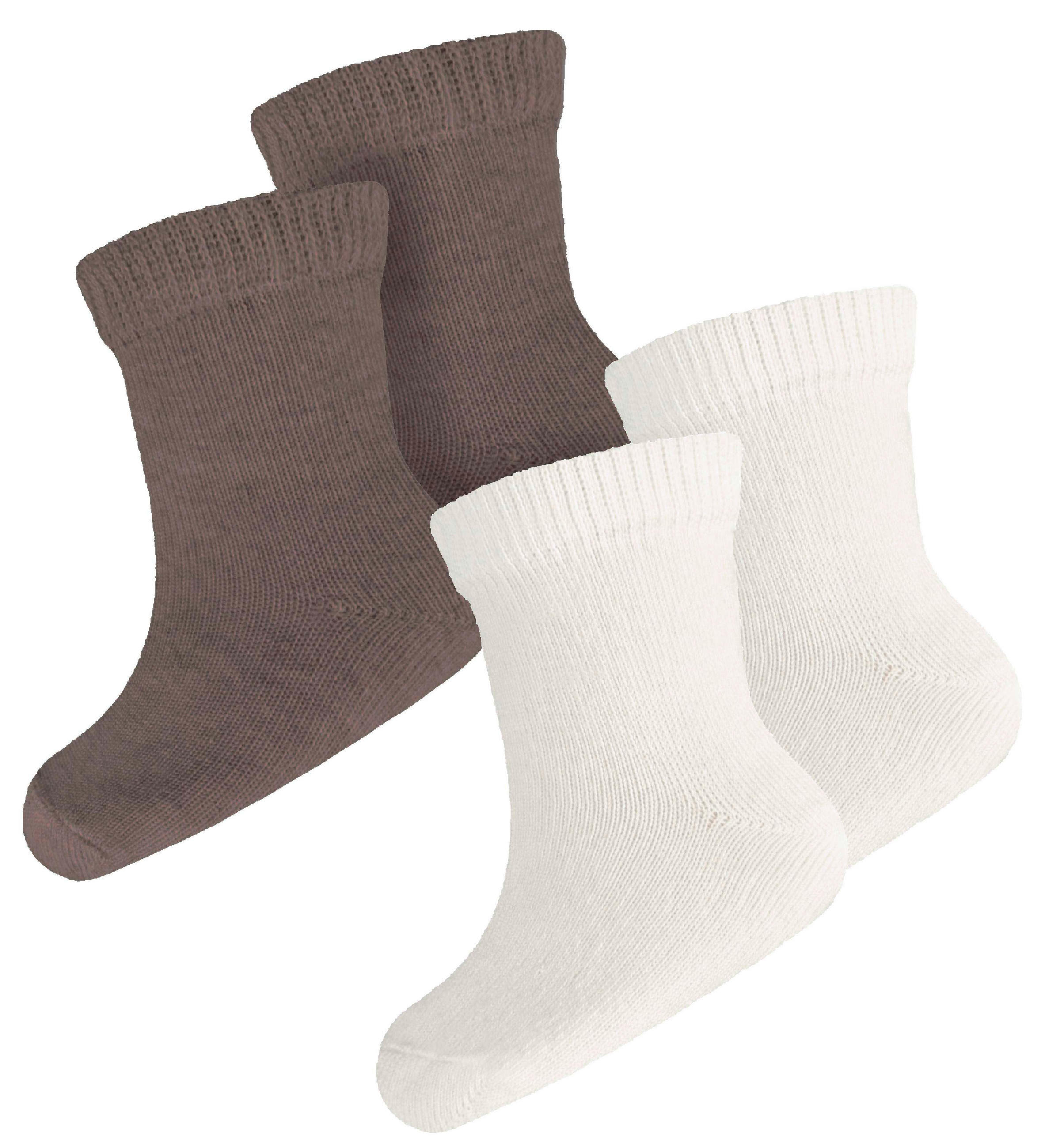 BABYSOCKEN 2 Stück  - Creme/Braun, Basics, Textil (17/18null) - Patinio