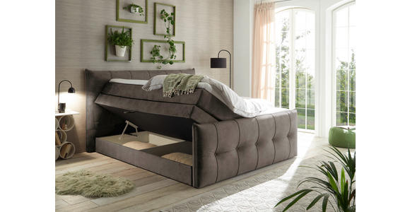 BOXSPRINGBETT 180/200 cm  in Braun  - Schwarz/Braun, KONVENTIONELL, Kunststoff/Textil (180/200cm) - Esposa