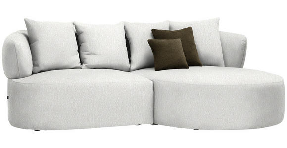 ECKSOFA in Bouclé Sandfarben  - Sandfarben/Schwarz, MODERN, Kunststoff/Textil (235/166cm) - Hom`in