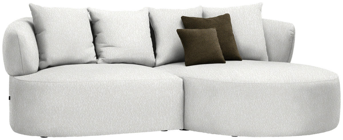 ECKSOFA in Bouclé Sandfarben  235/166 cm  - Sandfarben/Schwarz, MODERN, Kunststoff/Textil (235/166cm) - Hom`in