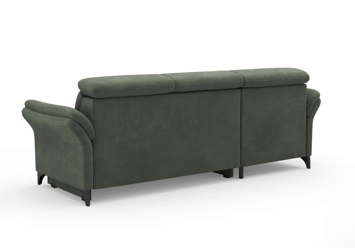 ECKSOFA GLENDALE E in Flachgewebe Dunkelgrün  166/253 cm  - Dunkelgrün/Schwarz, KONVENTIONELL, Textil/Metall (166/253cm) - Sit & More