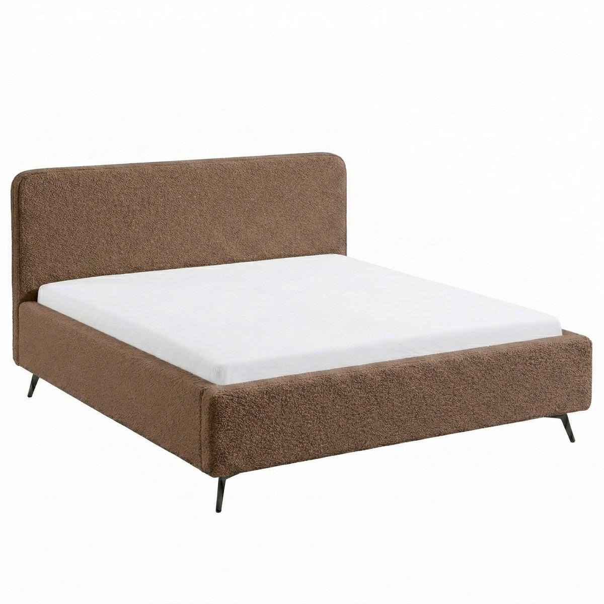 POLSTERBETT 180/200 cm,  in Braun,  - Schwarz/Braun, MODERN, Holz/Textil (180/200cm) - MID.YOU