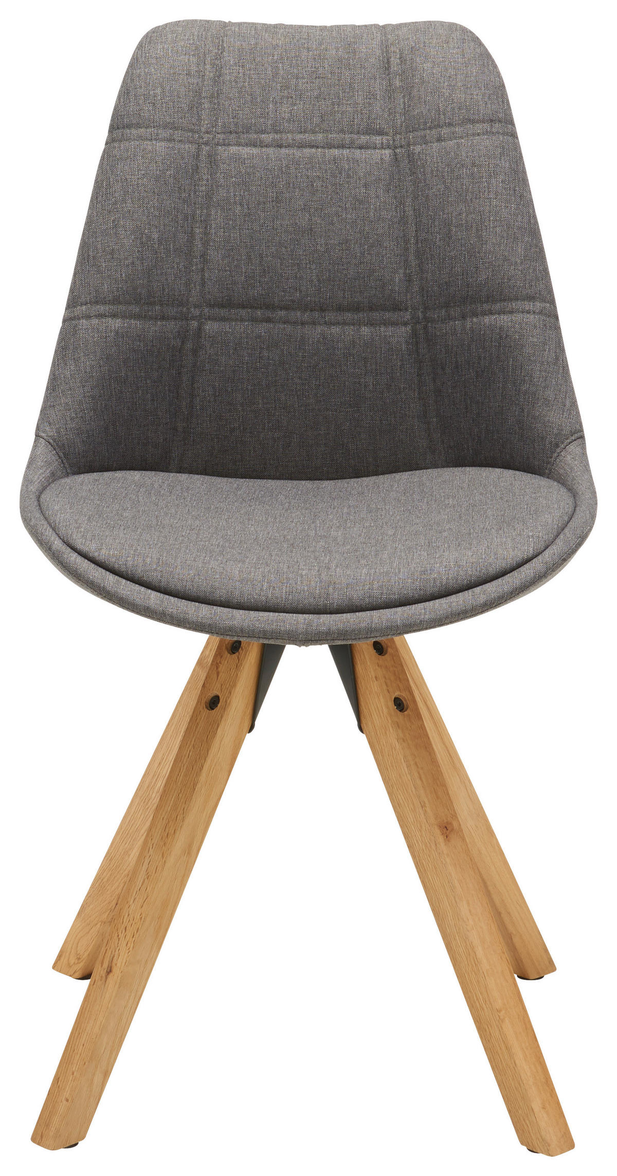 SZÉK textil tölgyfa színű, sötétszürke  - tölgyfa színű/natúr színű, Design, textil/fa (49/87,5/56cm) - Carryhome