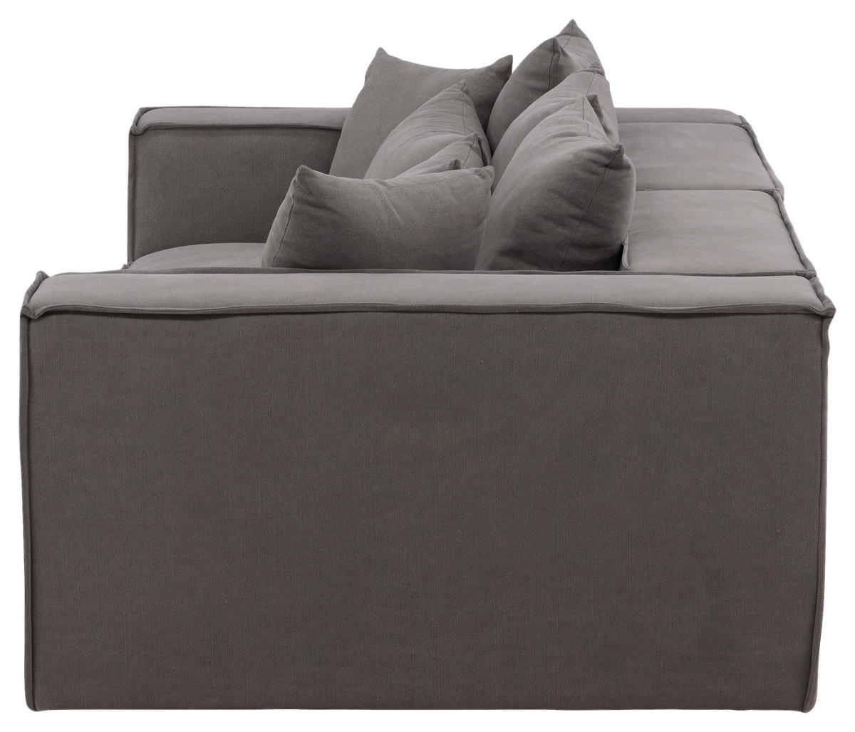 2-SITS SOFFA i plast, textil grå, svart  - grå/svart, Design, textil/plast (232/80/116cm) - Livetastic