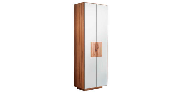 GARDEROBENSCHRANK  in 72/198/37 cm  - Buchefarben/Weiß, MODERN, Glas/Holz (72/198/37cm) - Linea Natura
