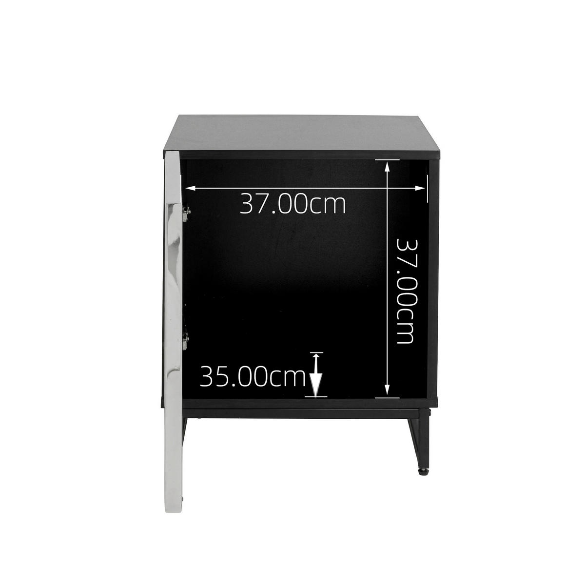 KOMMODE , 40/50/39 cm,  - Chromfarben/Schwarz, Design, Holzwerkstoff/Metall (40/50/39cm) - Kare-Design