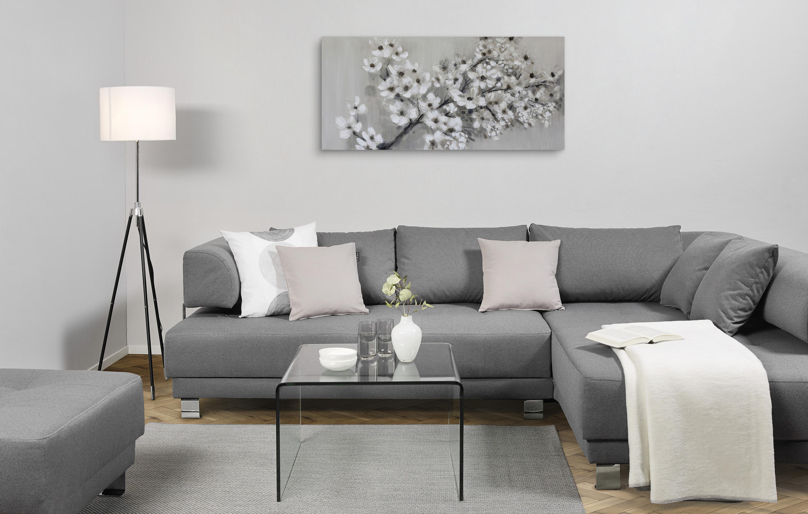 ULJANA SLIKA  150/70 cm       - siva/braon, Osnovno, drvo/tekstil (150/70cm) - Monee