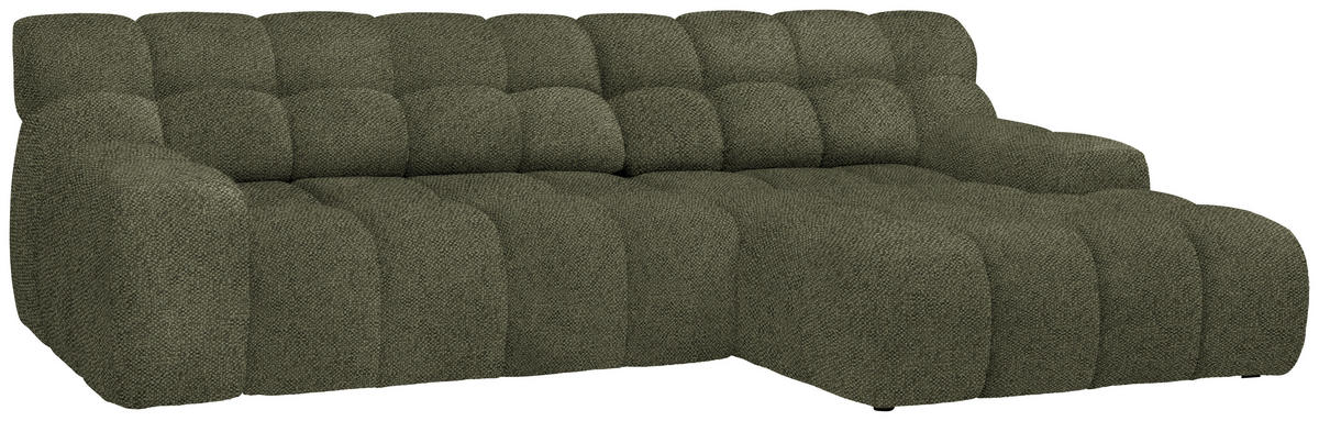 ECKSOFA in Webstoff Olivgrün  297/180 cm  - Schwarz/Olivgrün, MODERN, Kunststoff/Textil (297/180cm) - Welnova