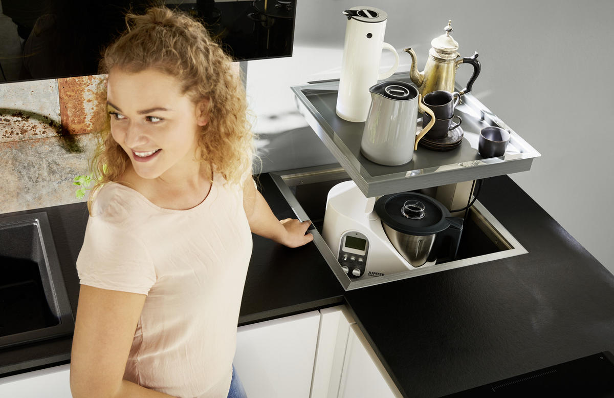 EINBAUKÜCHE   - Weiß, Design, Glas/Holzwerkstoff - Dieter Knoll