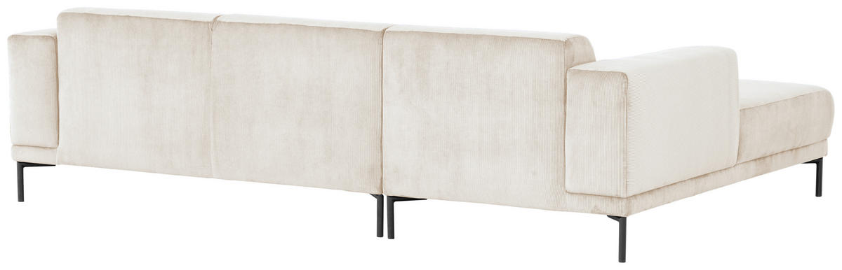 ECKSOFA ERNO Beige Cord  - Beige/Schwarz, Design, Textil/Metall (262/183cm) - MID.YOU