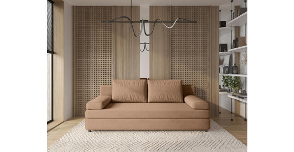 SCHLAFSOFA  mit Stoffauswahl, Rücken echt Jacquard Karamell  - Karamell/Schwarz, Design, Kunststoff/Textil (200/88/87cm) - Xora