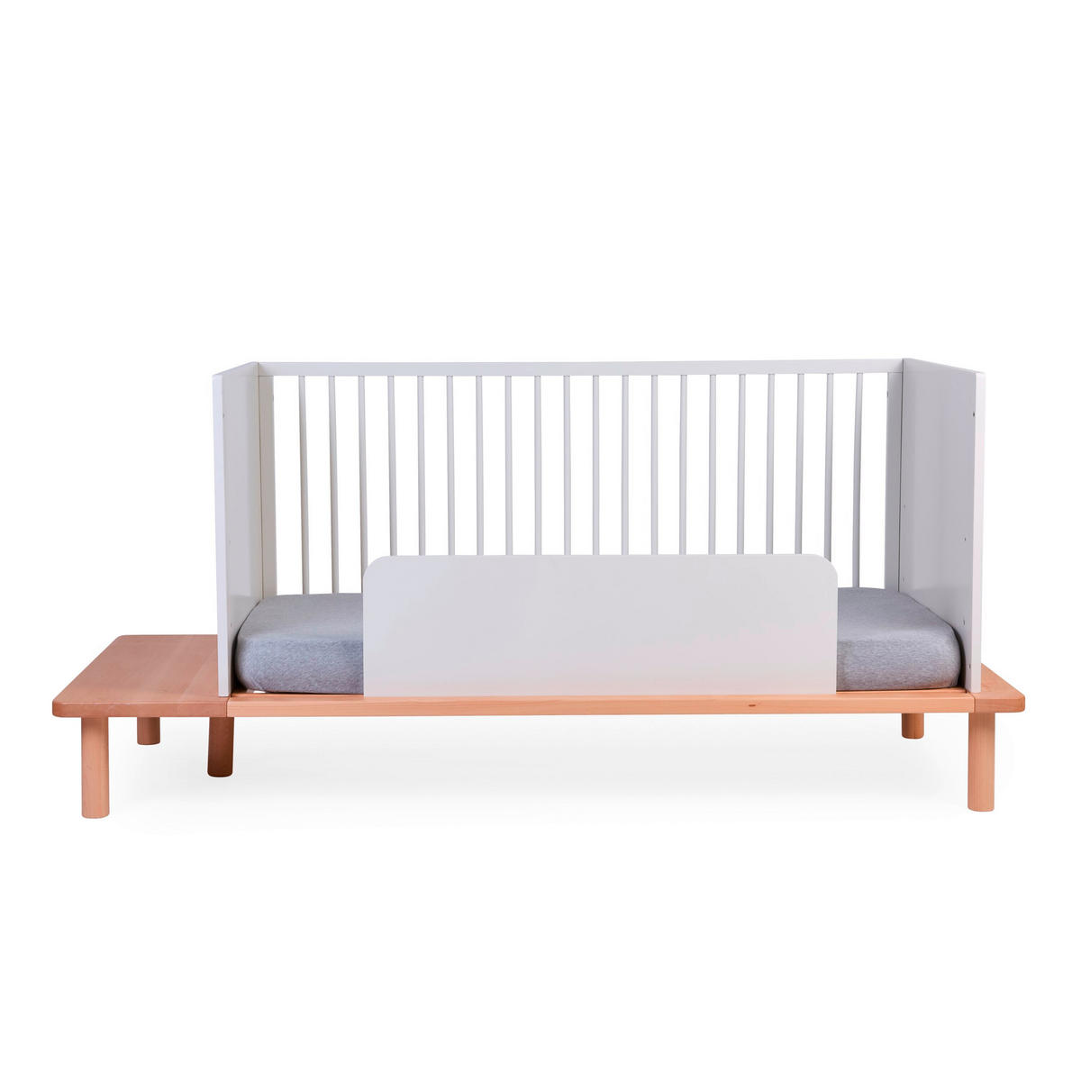 GITTERBETT Evobed 5in1 Naturel inkl. Rausfallschutz B140PLF  - Weiß/Naturfarben, KONVENTIONELL (182/84/84cm) - Childhome
