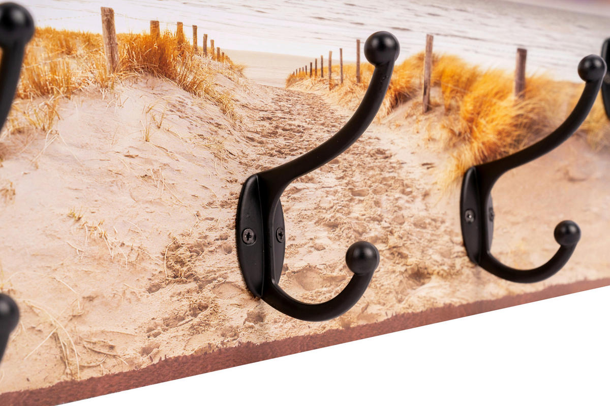 HAKENLEISTE  in Multicolor, Schwarz  - Multicolor/Schwarz, Design, Holzwerkstoff/Metall (60/20/9,3cm)