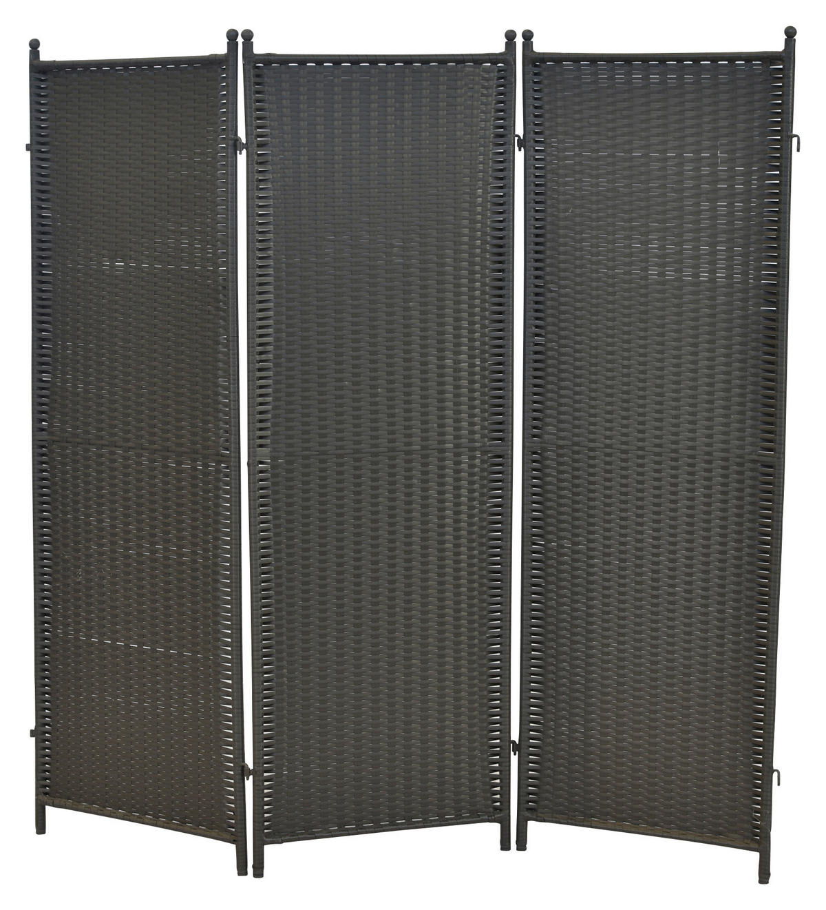 PARAVENT mit 3  Flügel - Grau, MODERN, Kunststoff/Metall (183/183cm) - Gardenson
