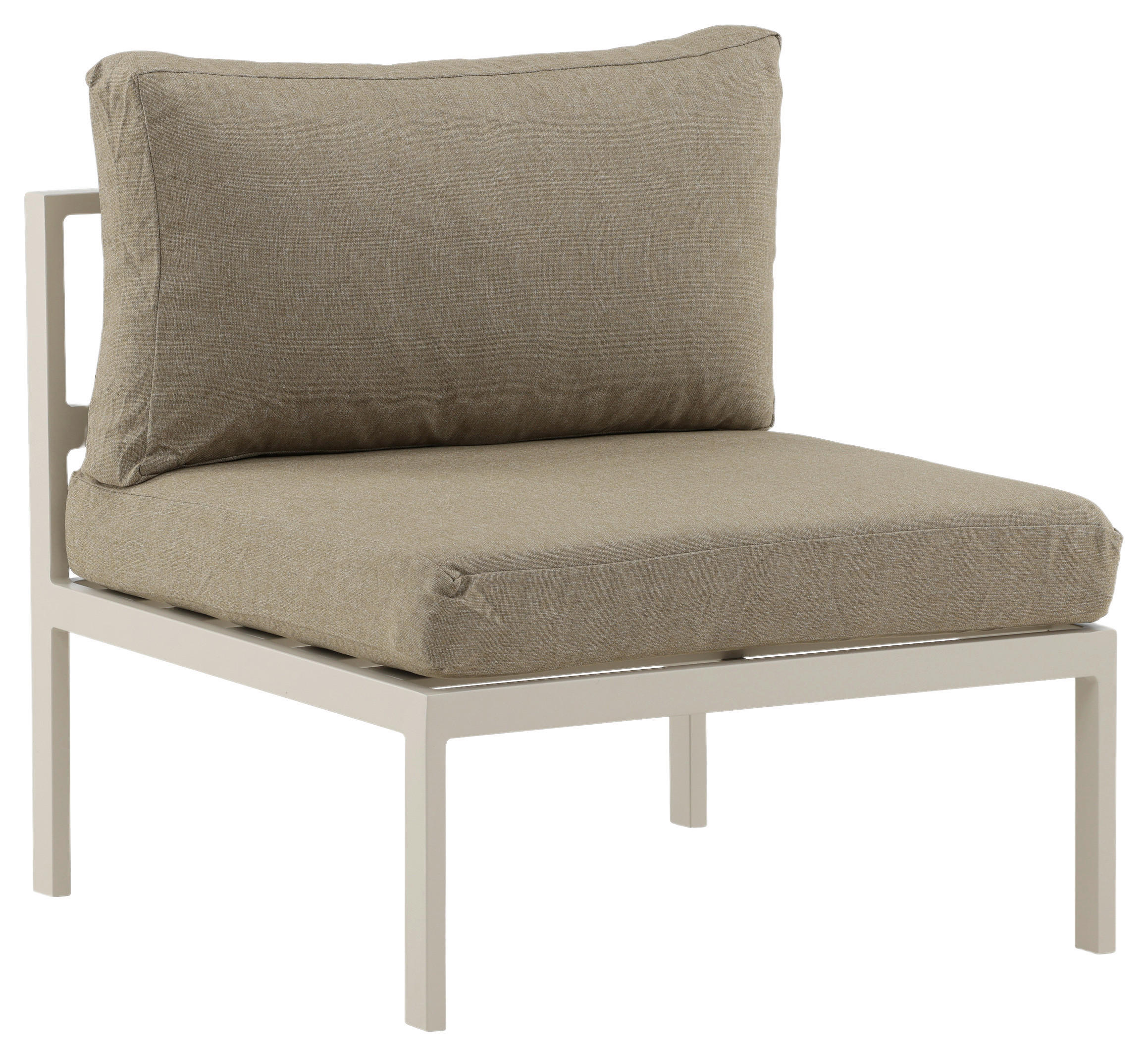 LOUNGESESSEL Grau, Beige Aluminium  - Beige/Grau, KONVENTIONELL, Metall (70/65/74cm) - Gardenson