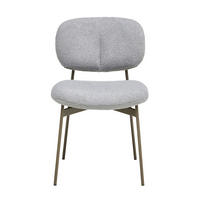 STOL   teddy tyg  taupe, ljusgrå  - ljusgrå/taupe, Modern, metall/trä (49,5/82/56,5cm) - Lomoco