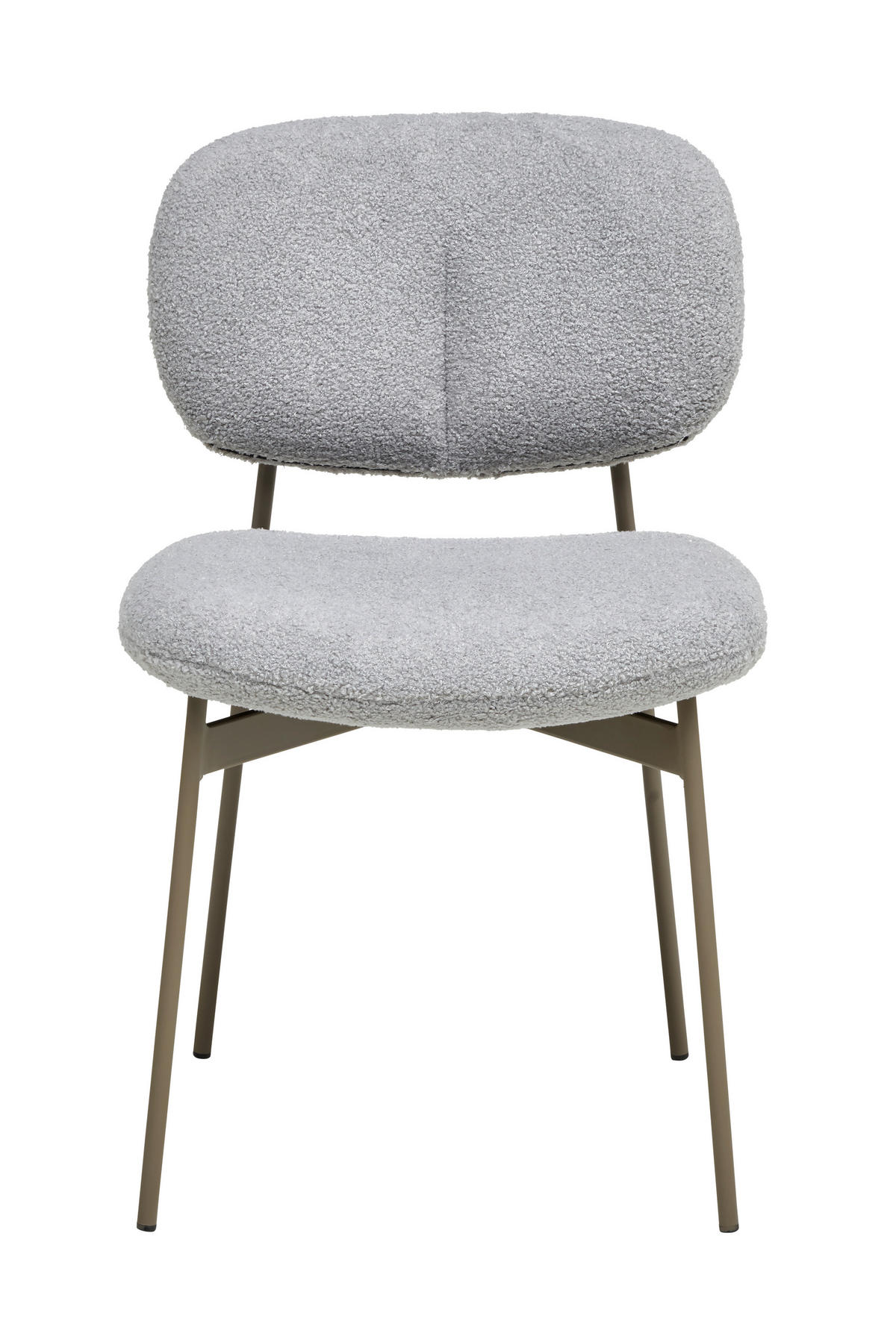 STUHL  in Eisen Teddystoff Holz, Metall, Textil  - Taupe/Hellgrau, MODERN, Holz/Textil (49,5/82/56,5cm) - Lomoco