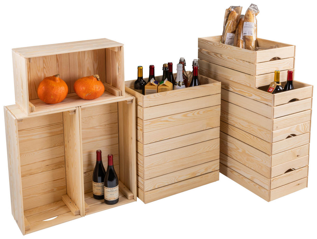 DEKOKISTE - Naturfarben/Kieferfarben, Design, Holz (51/23/31cm) - Livetastic