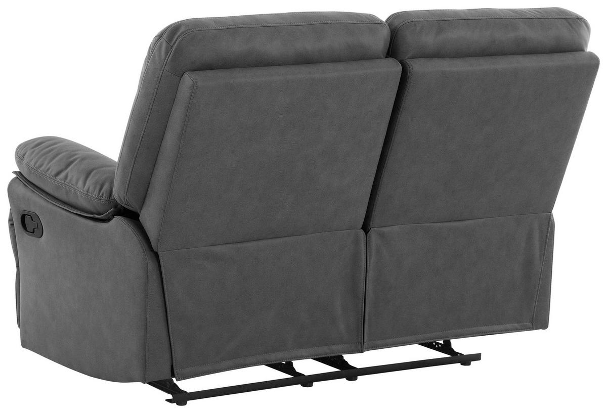 SITZGARNITUR Mikrofaser Grau  - Schwarz/Grau, KONVENTIONELL, Textil/Metall - Livetastic