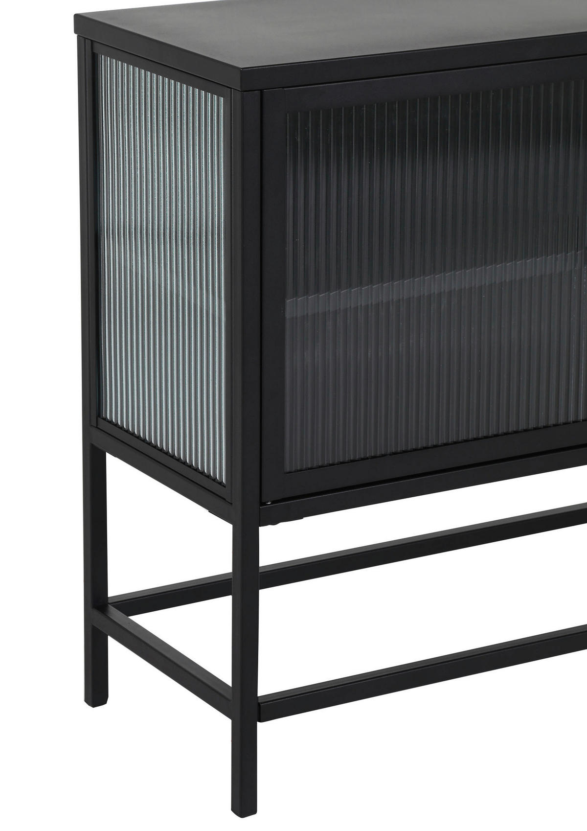 Comodă Înaltă 90/75/36 cm  - negru, Basics, sticlă/metal (90/75/36cm) - Livetastic
