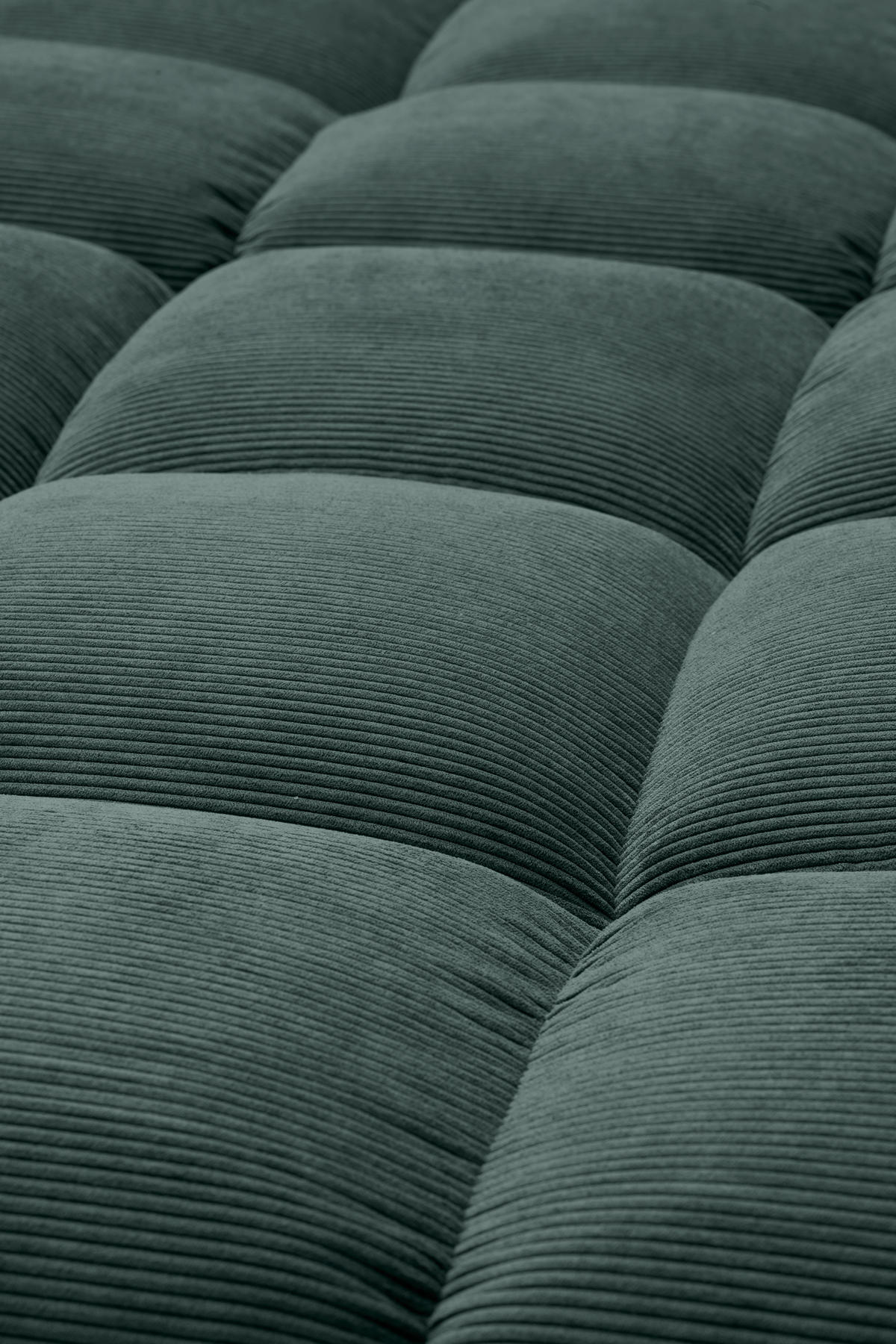 ECKSOFA Ottomane links, Eckteil  Grün Feincord  - Schwarz/Grün, Design, Holz/Textil (215/288cm) - Pure Home Lifestyle