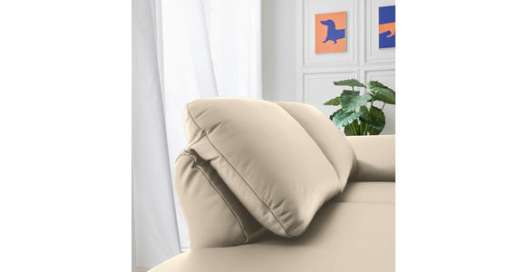 RÉCAMIERE in Echtleder Creme - Chromfarben/Creme, Design, Leder/Metall (209/85-109/95-16cm) - Dieter Knoll