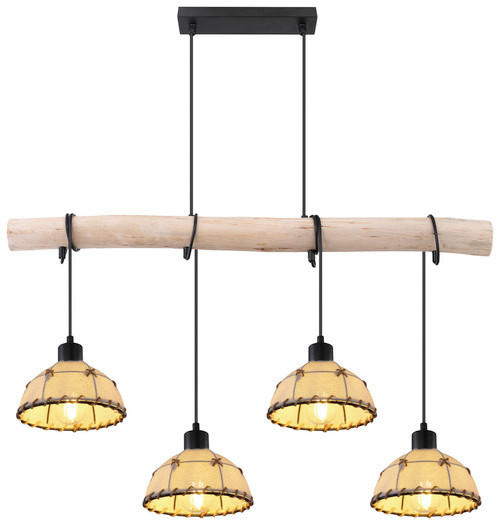 ZÁVĚSNÉ SVÍTIDLO, 85/18/120 cm  - černá/přírodní barvy, Natur, kov/textil (85/18/120cm) - Globo