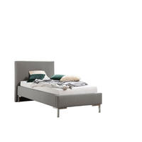 POLSTERBETT 100/200 cm,  in Grau,  - Silberfarben/Grau, MODERN, Textil/Metall (100/200cm) - Livetastic