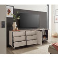 TV-ELEMENT Schwarz, Kaschmir  220/70/38 cm  - Kaschmir/Schwarz, MODERN, Holzwerkstoff/Metall (220/70/38cm) - Carryhome