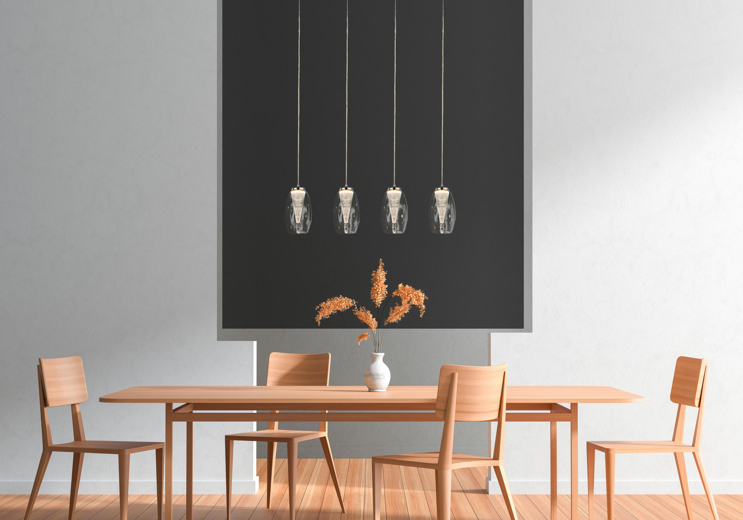 VISEČA LED-SVETILKA Cyclone /655 lm/3000 K/230 V/ - barve kroma, Design, kovina/umetna masa (76/12/150cm)