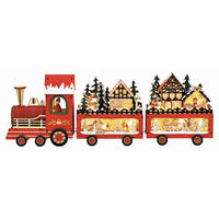 DEKOZUG  - Rot, Basics, Holz (56,0/19,0/8,0cm) - X-Mas
