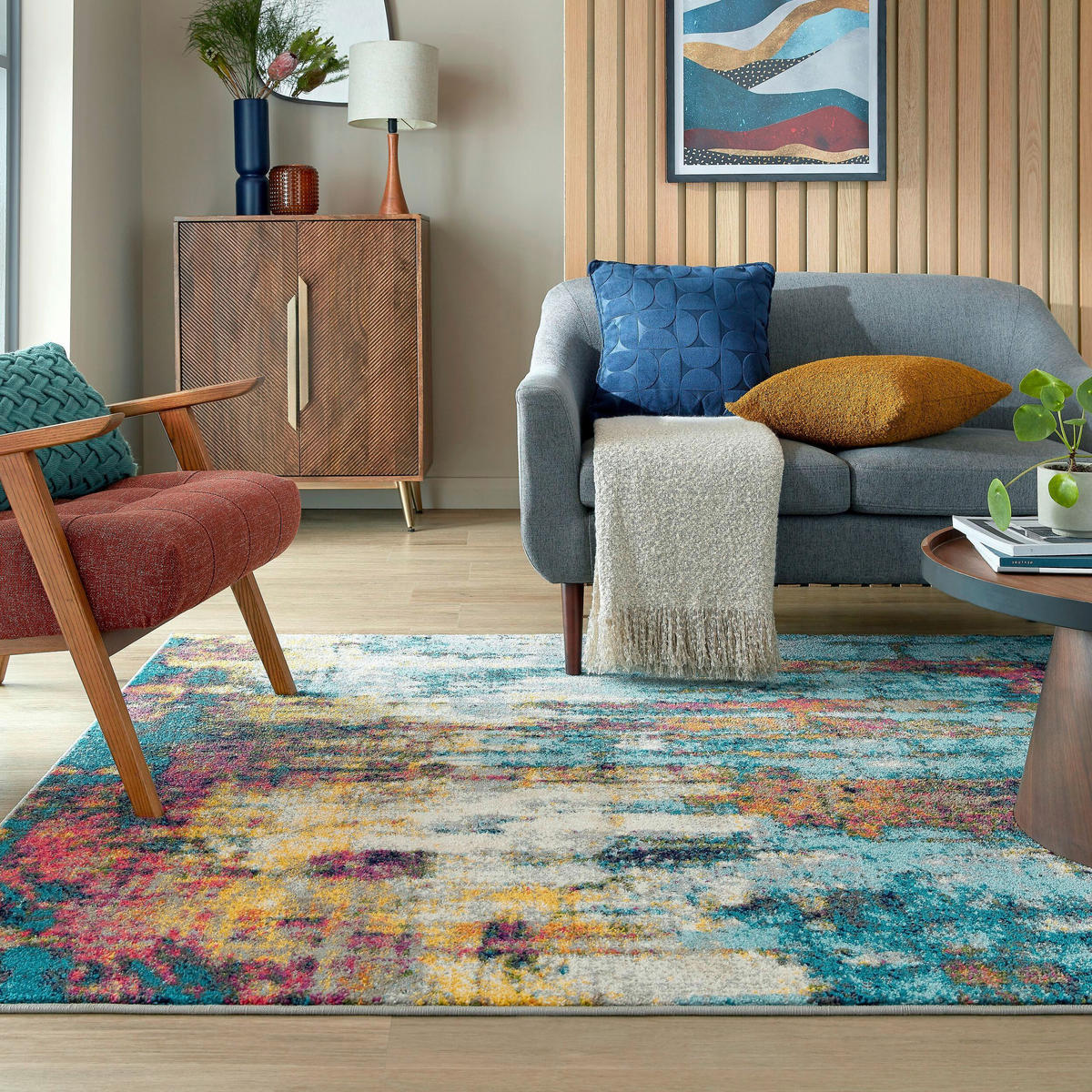 Teppich gewebt rechteckig 230x160 cm Multicolor
