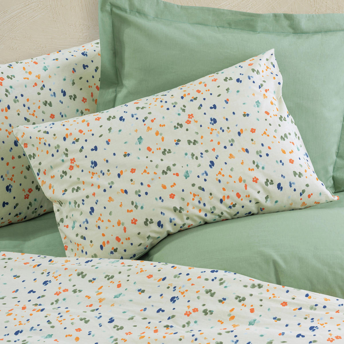 BETTWÄSCHE 155/220 cm  - Multicolor/Grün, Basics, Textil (155/220cm)