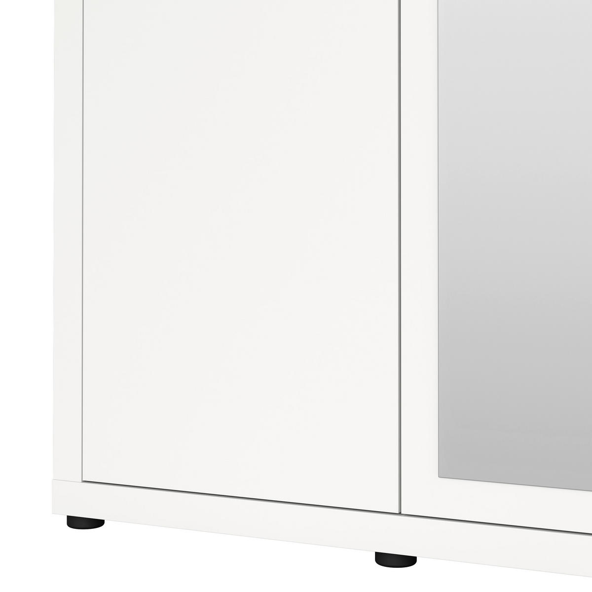 DREHTÜRENSCHRANK in Weiss  - Weiss/Schwarz, Modern, Holzwerkstoff/Metall (153,6/200,9/59,8cm) - MID.YOU