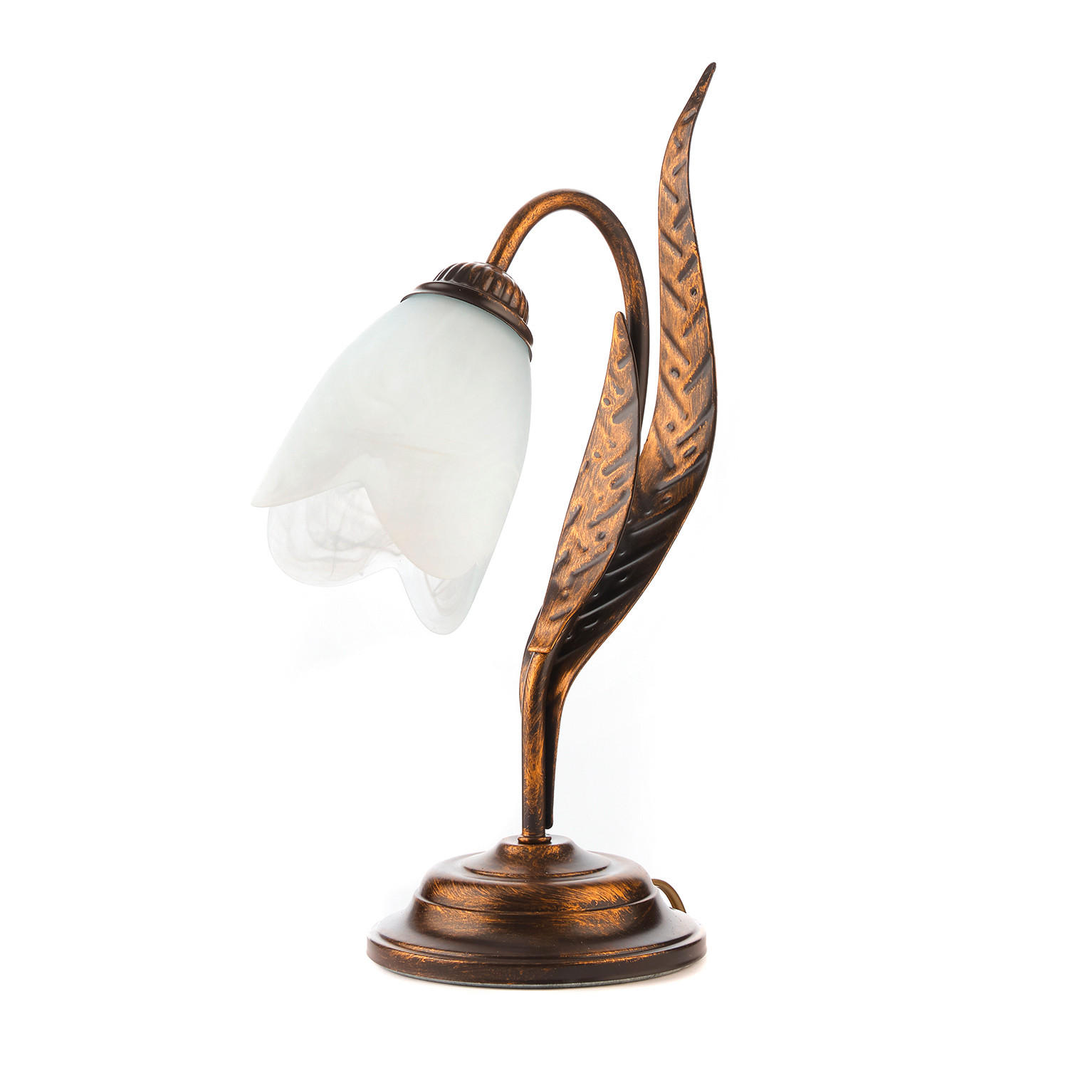 TISCHLEUCHTE 25/38 cm   - Bronzefarben, KONVENTIONELL, Glas/Metall (25/38cm)