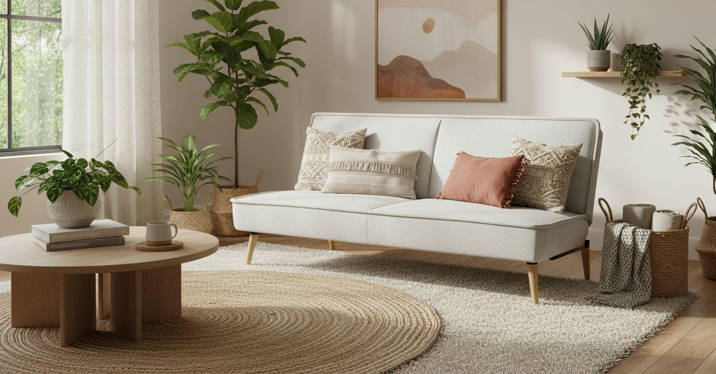 SCHLAFSOFA in Webstoff Creme  - Creme/Naturfarben, MODERN, Holz/Textil (188/84/87cm) - MID.YOU