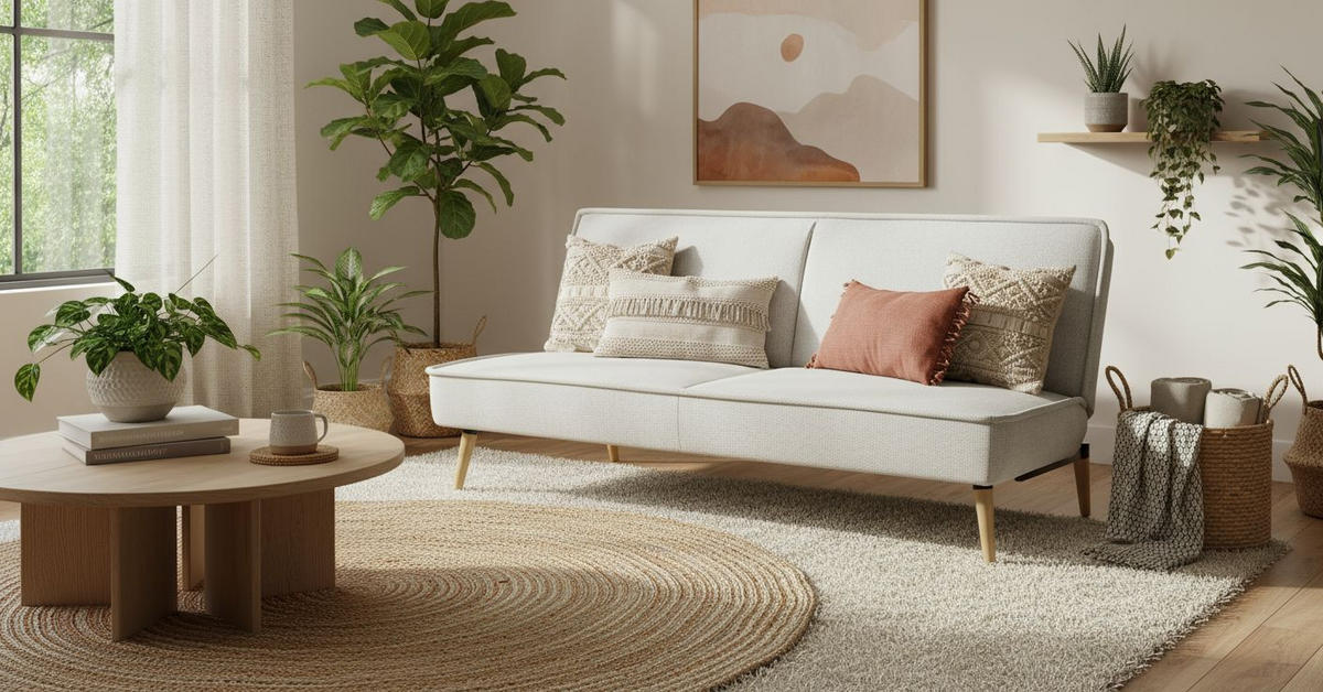 SCHLAFSOFA Webstoff Creme  - Creme/Naturfarben, Modern, Holz/Textil (188/84/87cm) - MID.YOU