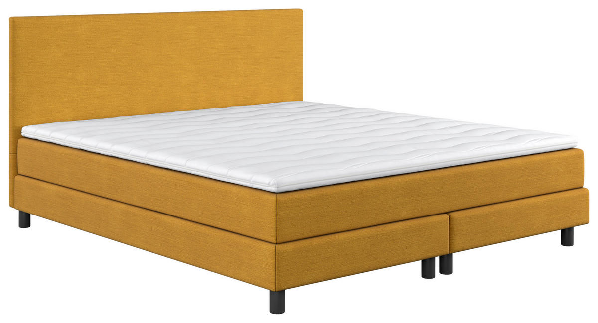BOXBETT 180/200 cm  in Gelb  - Gelb/Schwarz, Modern, Holzwerkstoff/Textil (180/200cm) - MID.YOU
