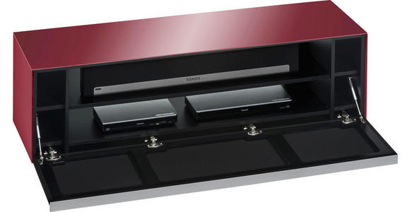 TV-ELEMENT Rot, Schwarz - Rot/Schwarz, Design, Glas/Holzwerkstoff (140/43/42cm) - Voleo