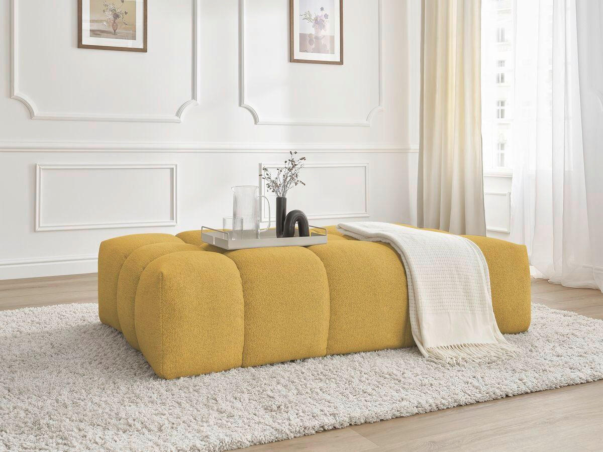 HOCKER EVEREST Flachgewebe Gelb  - Gelb/Schwarz, MODERN, Kunststoff/Textil (166/100/40cm)