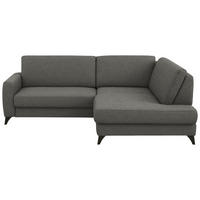 ECKSOFA  Chenille Grau  - Schwarz/Grau, Design, Textil/Metall (239/182cm) - Beldomo Comfort
