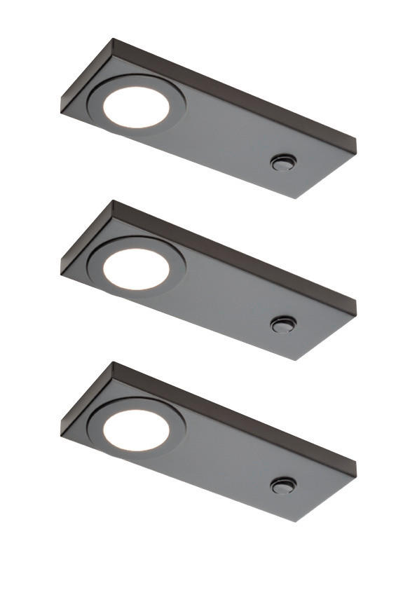 UNTERBAULEUCHTEN-SET - Schwarz, Basics, Metall (20,6/7,2/1,6cm) - HKT