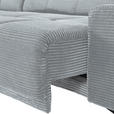 ECKSOFA in Cord Hellgrau  - Hellgrau/Schwarz, KONVENTIONELL, Textil/Metall (165/295cm) - Carryhome