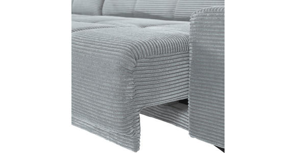 ECKSOFA in Cord Hellgrau  - Hellgrau/Schwarz, KONVENTIONELL, Textil/Metall (165/295cm) - Carryhome